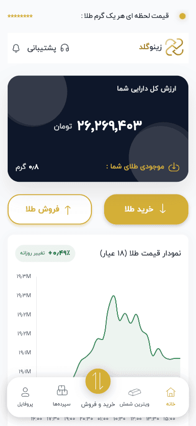 پیش‌نمایش اپلیکیشن زینو گلد